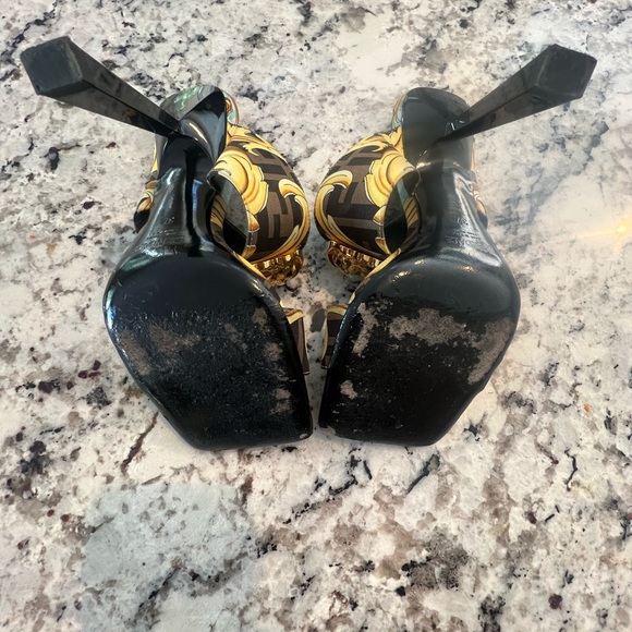 Fendi X Versace Fendace Gold Baroque Mules - Picture 6 of 6